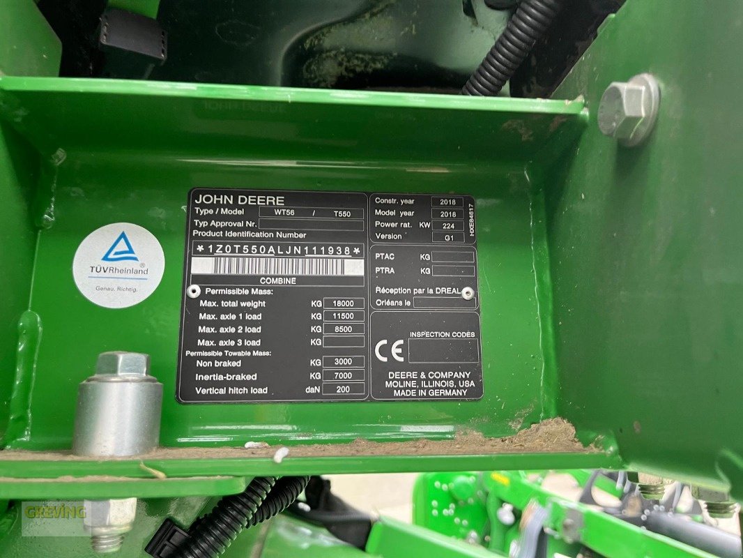 Mähdrescher a típus John Deere T550i inkl. John Deere 625X, Gebrauchtmaschine ekkor: Ahaus (Kép 24)