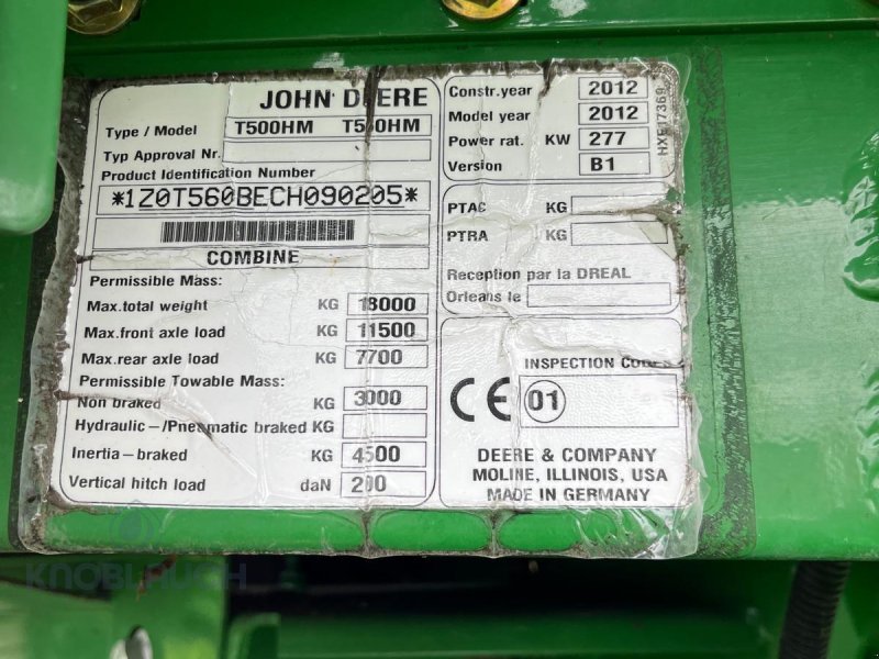 Mähdrescher des Typs John Deere T560 Hillmaster, Gebrauchtmaschine in Ringsheim (Bild 10)