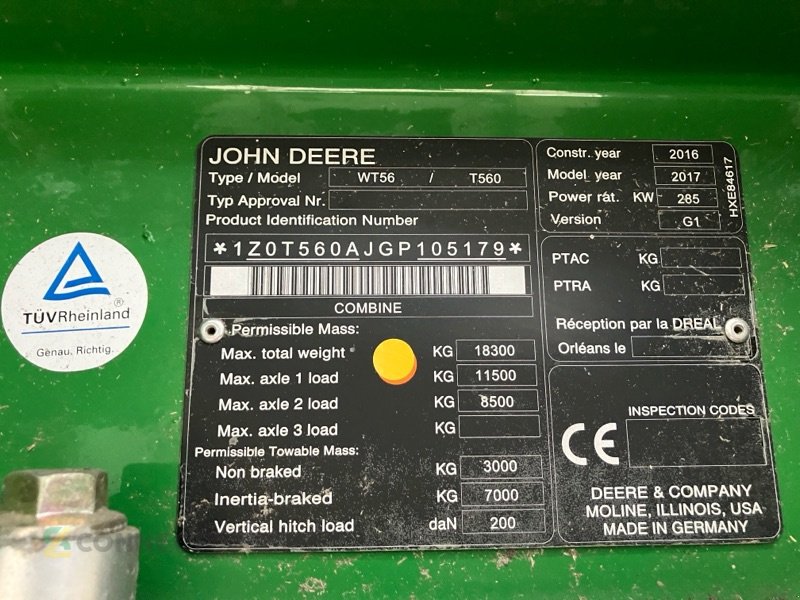 Mähdrescher typu John Deere T560 mit 622R Schneidwerk, Gebrauchtmaschine v Jahnatal (Obrázek 8)