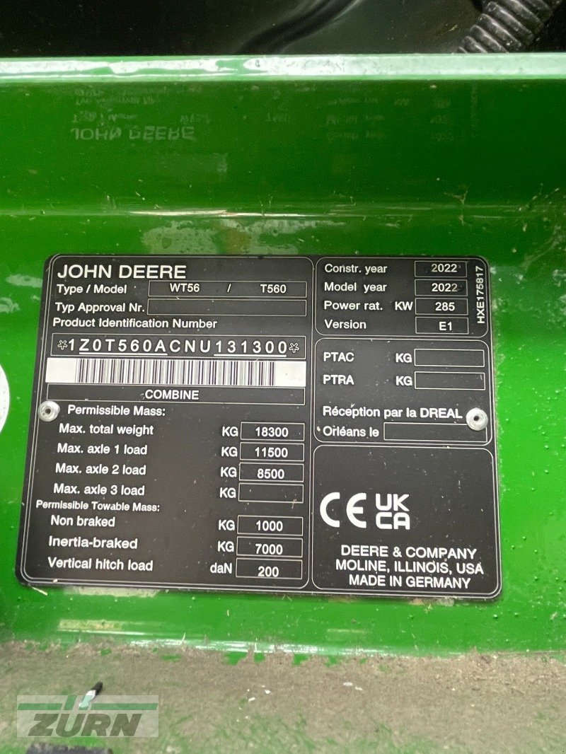 Mähdrescher typu John Deere T560, Gebrauchtmaschine v Windsbach (Obrázek 26)