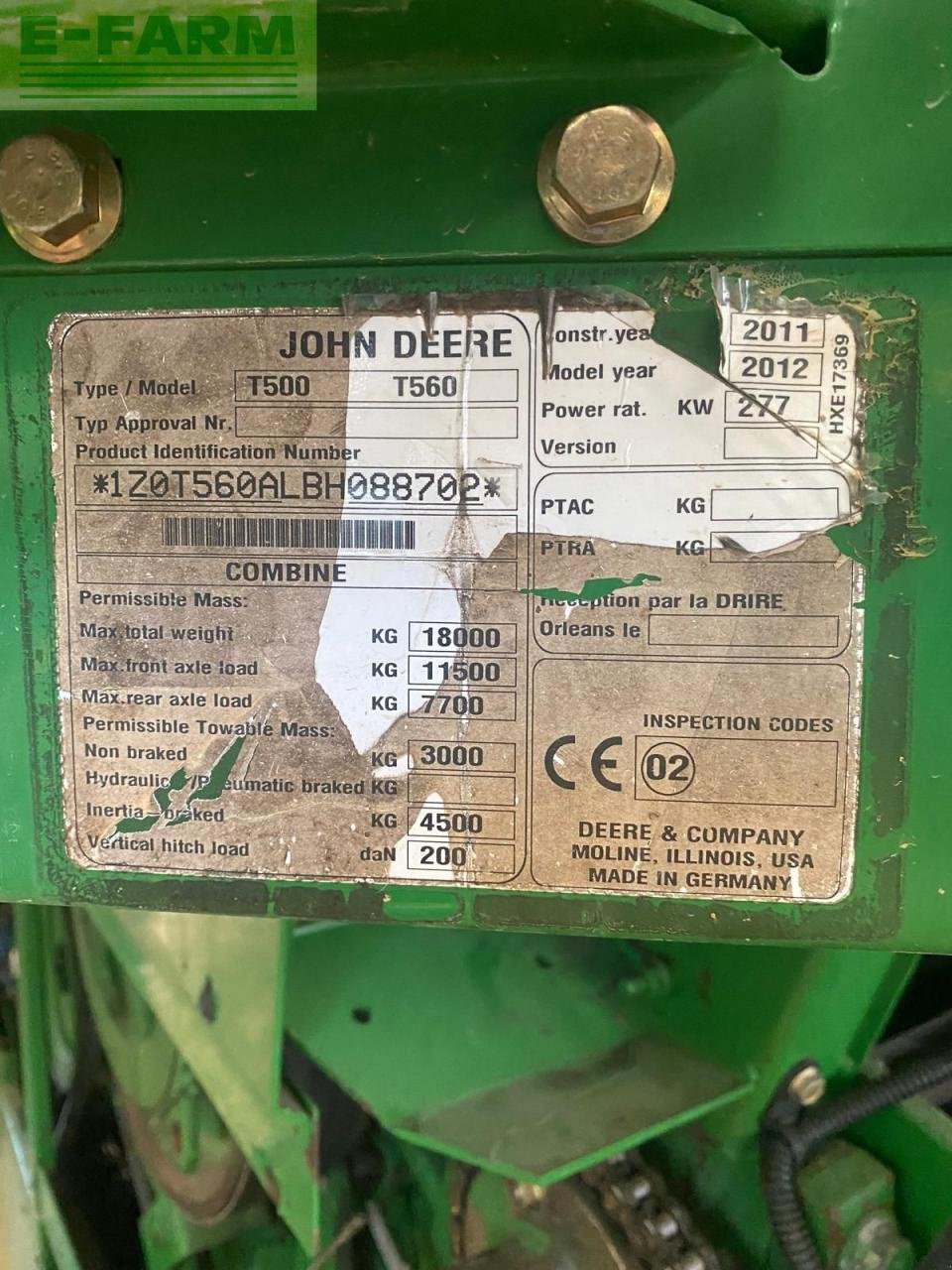 Mähdrescher typu John Deere T560, Gebrauchtmaschine v Hamburg (Obrázek 6)
