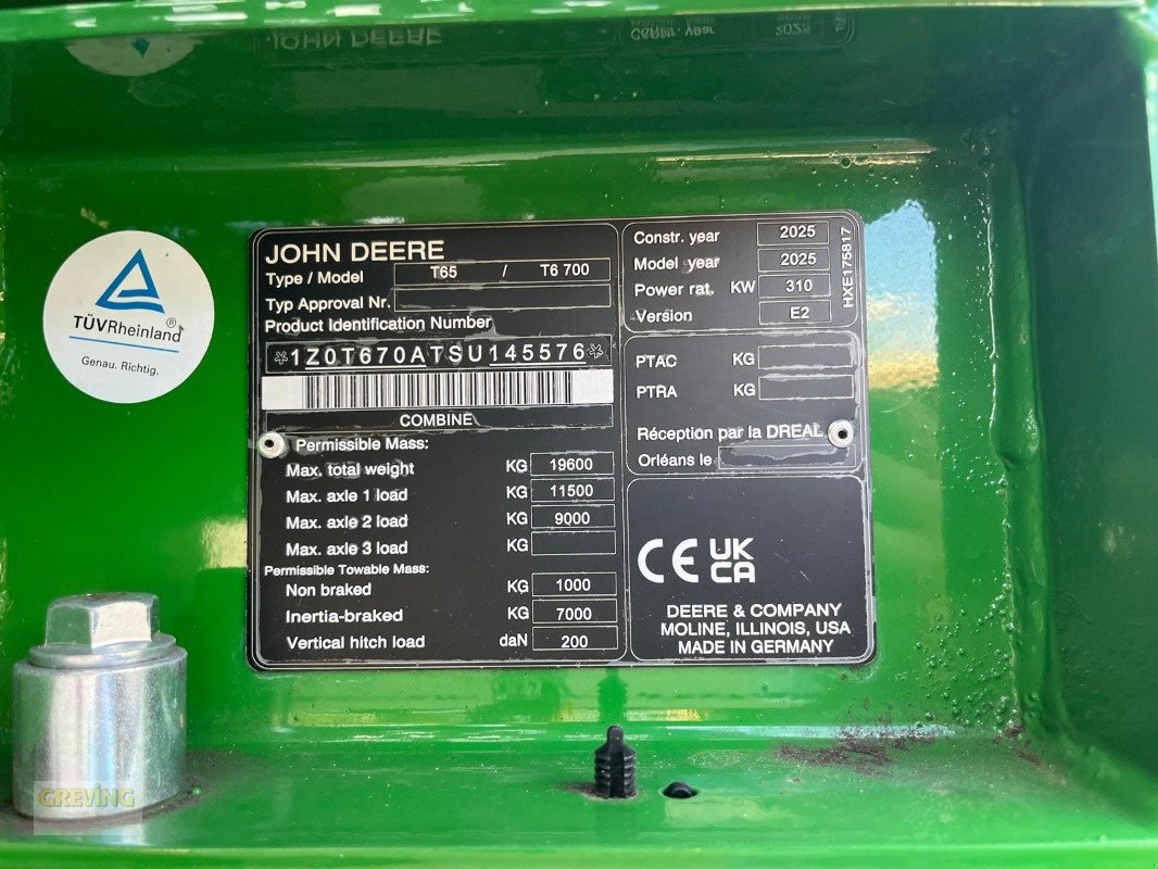 Mähdrescher typu John Deere T6 700 ProDrive 30Km/h inkl.  XA30, Gebrauchtmaschine v Ort - Kunde (Obrázek 20)