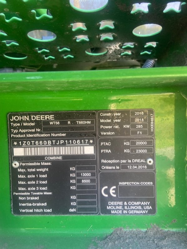 Mähdrescher typu John Deere T660 HM, Gebrauchtmaschine v CORNY MACHEROMENIL (Obrázek 6)