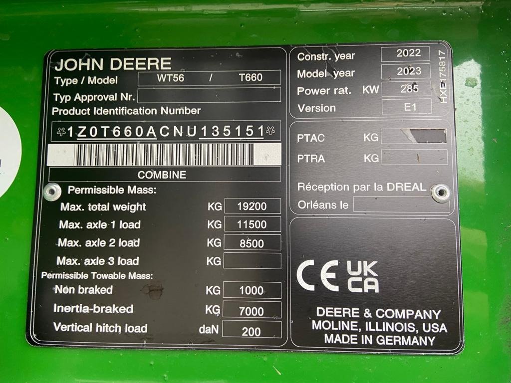Mähdrescher typu John Deere T660 MY23 ProD 30, Gebrauchtmaschine v Neubrandenburg (Obrázek 17)