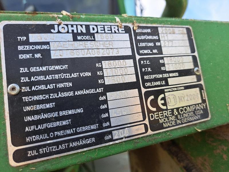 Mähdrescher typu John Deere T660, Gebrauchtmaschine w VERDUN (Zdjęcie 9)