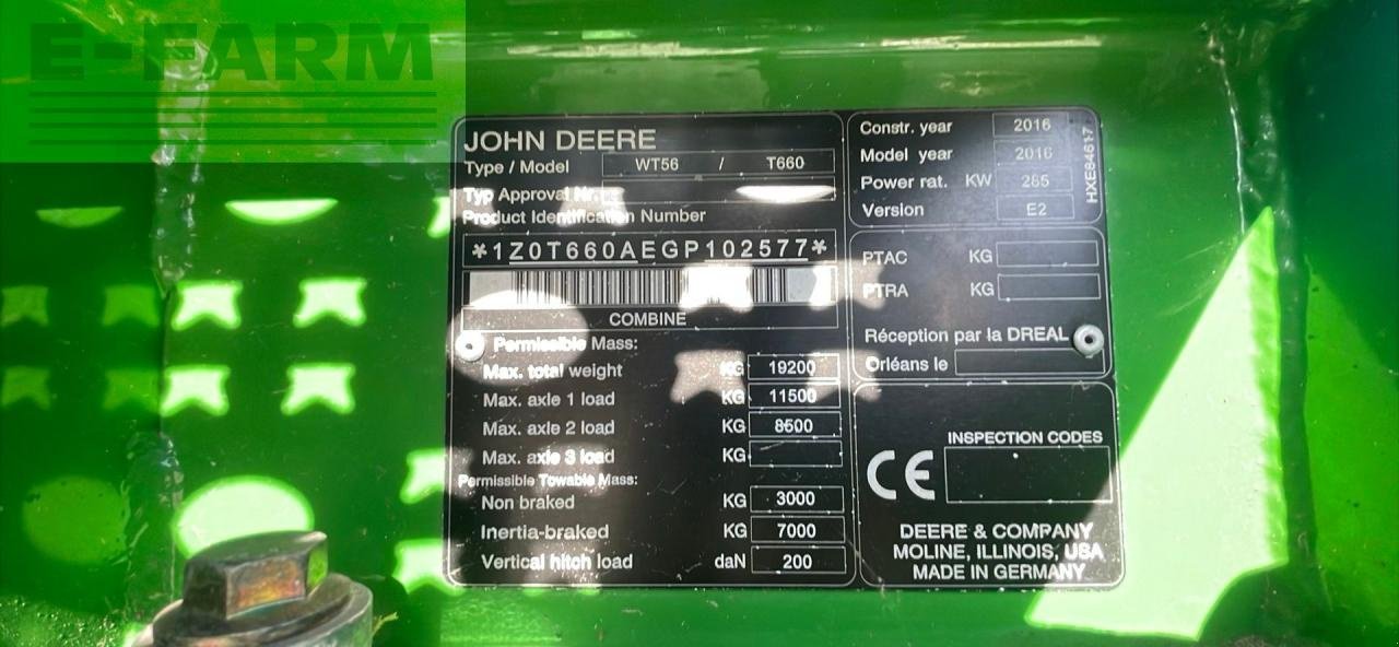Mähdrescher του τύπου John Deere T660, Gebrauchtmaschine σε BRAMMING (Φωτογραφία 12)
