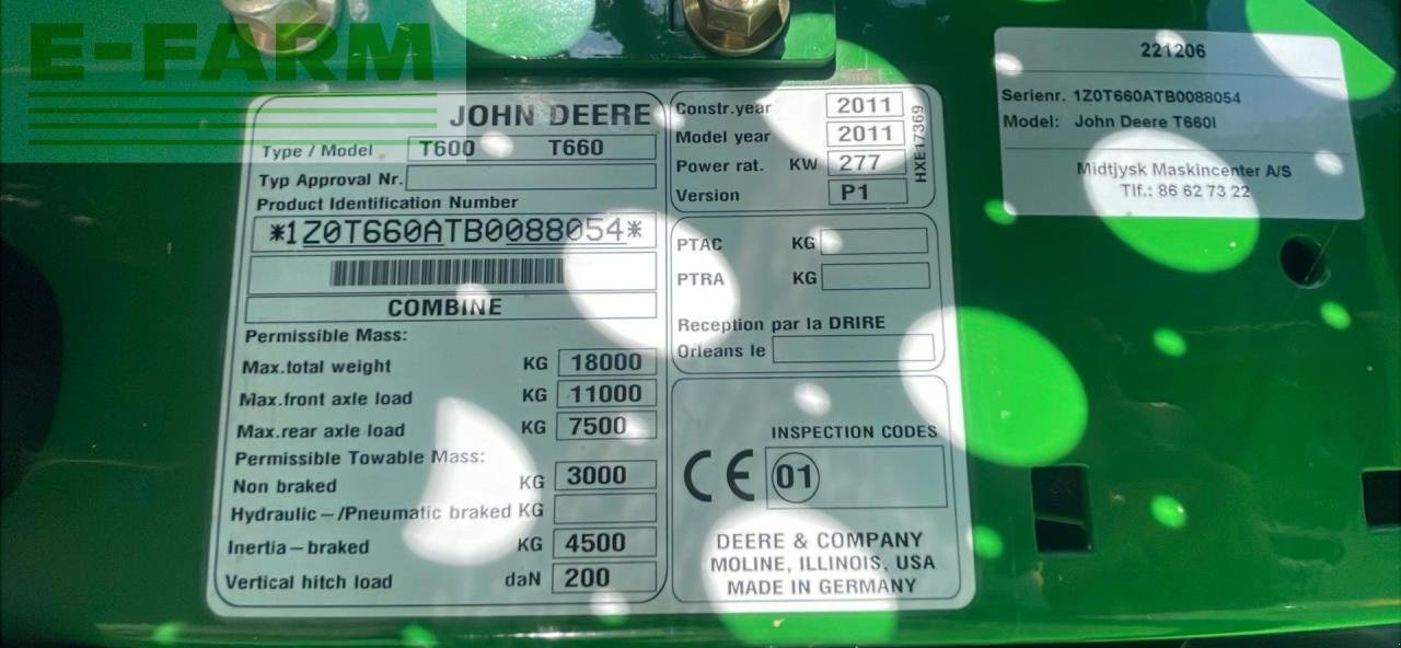 Mähdrescher tip John Deere T660, Gebrauchtmaschine in BRAMMING (Poză 12)