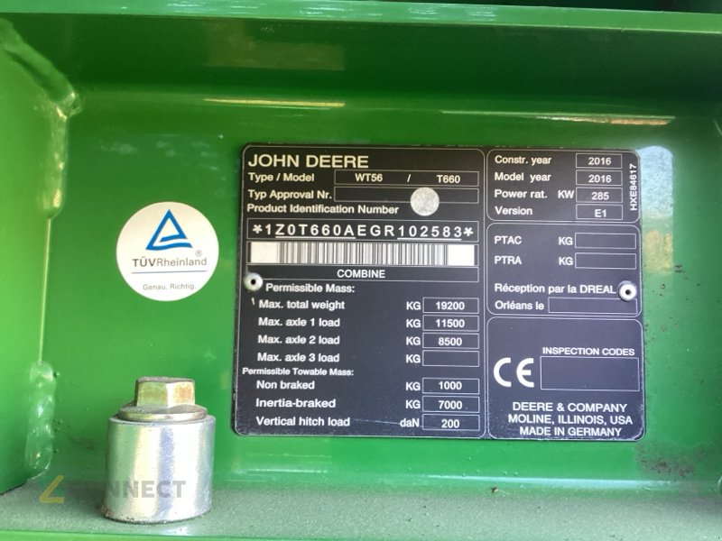 Mähdrescher typu John Deere T660i mit 630X Schneidwerk, Gebrauchtmaschine v Jahnatal (Obrázek 8)
