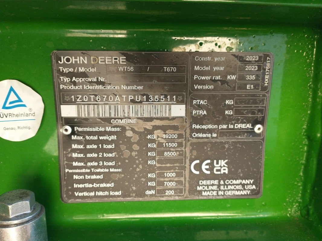 Mähdrescher tip John Deere T670 MY23 ProD 30, Gebrauchtmaschine in Plau am See / OT Klebe (Poză 13)