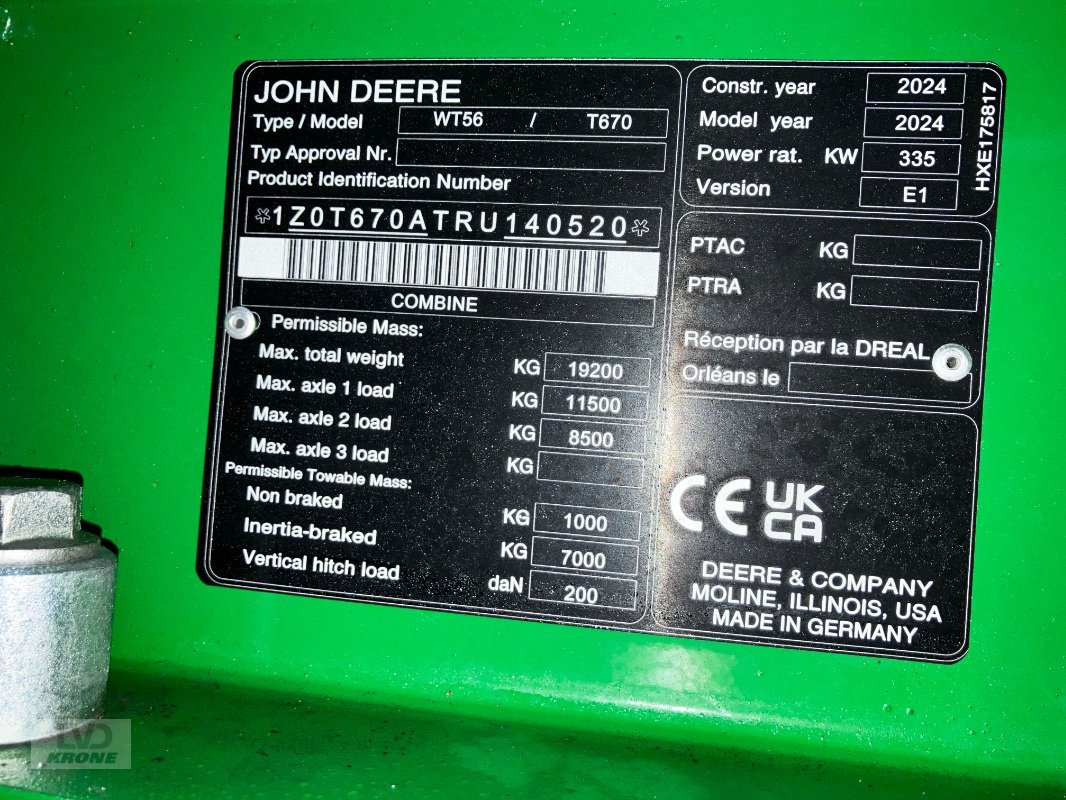 Mähdrescher des Typs John Deere T670, Gebrauchtmaschine in Alt-Mölln (Bild 12)