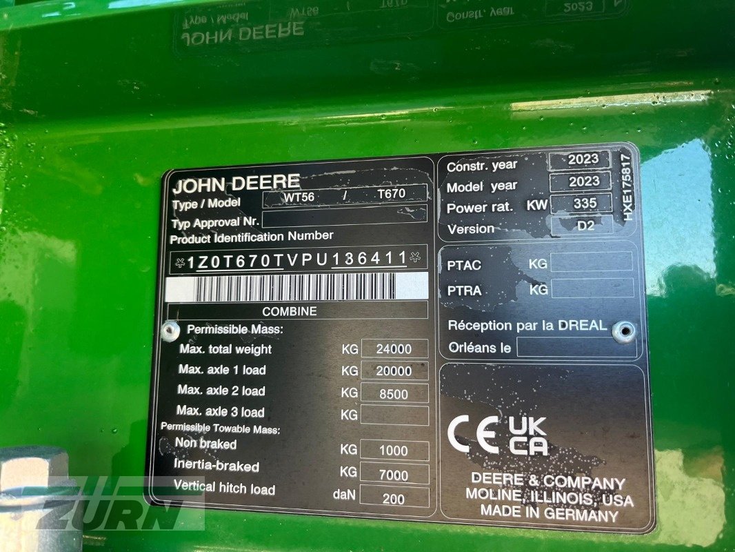 Mähdrescher типа John Deere T670i Raupe 4 WD Allrad, Gebrauchtmaschine в Holzgünz - Schwaighausen (Фотография 26)