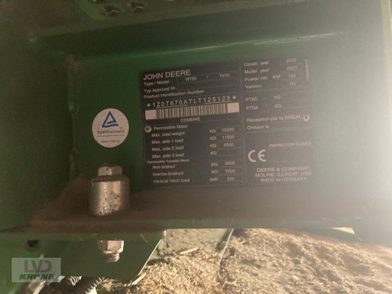 Mähdrescher typu John Deere T670i, Gebrauchtmaschine v Zorbau (Obrázok 5)