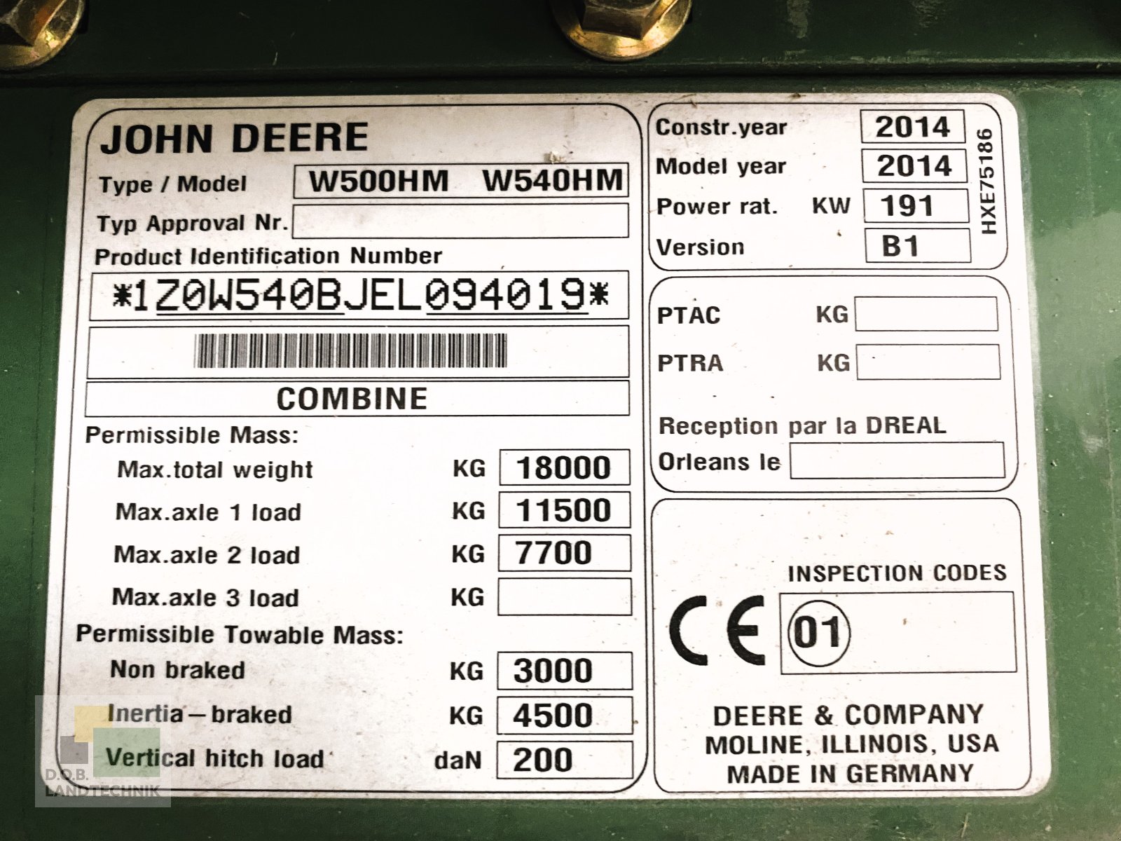 Mähdrescher des Typs John Deere W 540 HM, Gebrauchtmaschine in Regensburg (Bild 15)