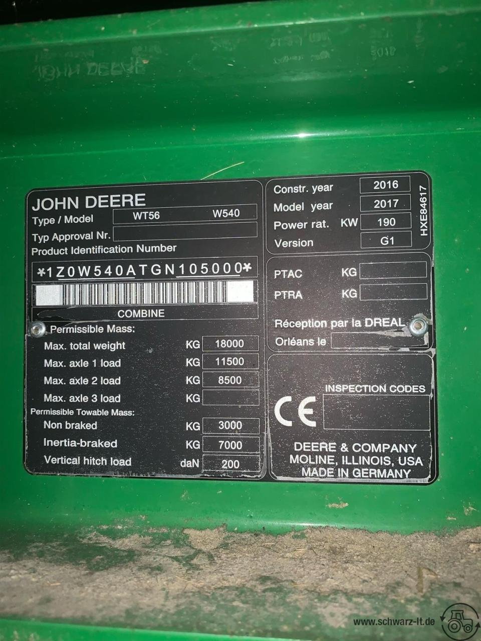 Mähdrescher typu John Deere W540, Gebrauchtmaschine v Aspach (Obrázek 3)