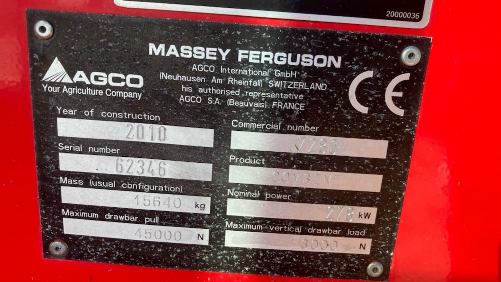 Mähdrescher типа Massey Ferguson 7280 Centora, Gebrauchtmaschine в Aabenraa (Фотография 7)