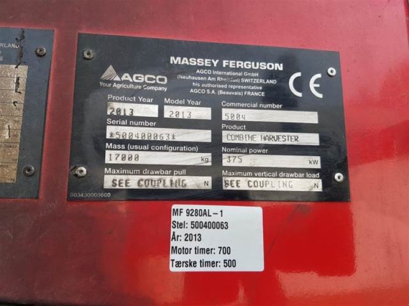 Mähdrescher tip Massey Ferguson 9280, Gebrauchtmaschine in Hemmet (Poză 8)