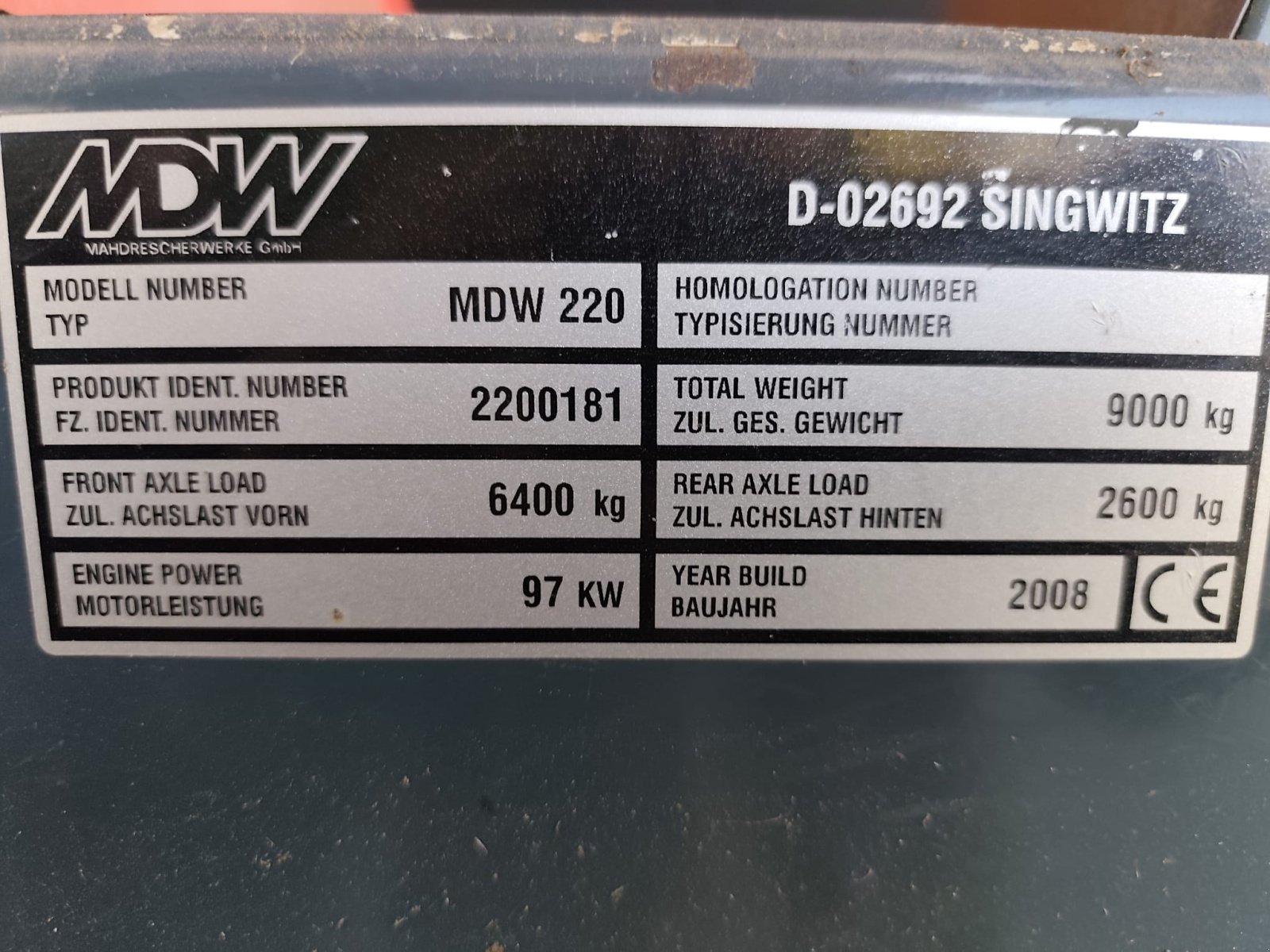Mähdrescher del tipo MDW Hemas 220 CS, Gebrauchtmaschine In Taucha (Immagine 2)