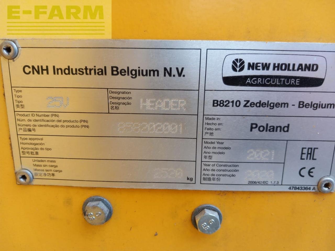 Mähdrescher del tipo New Holland CH 7.70, Gebrauchtmaschine en Hamburg (Imagen 8)