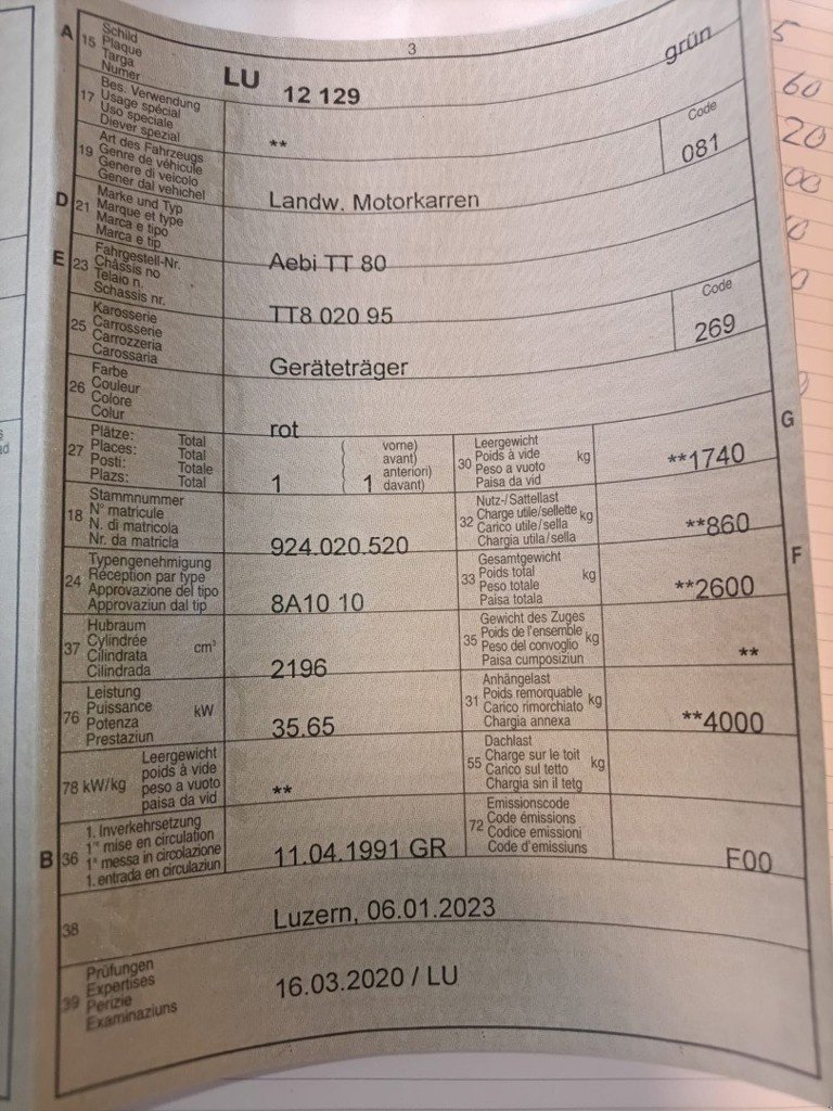 Mähtrak & Bergtrak типа Aebi TT80, Gebrauchtmaschine в Grosswangen (Фотография 8)