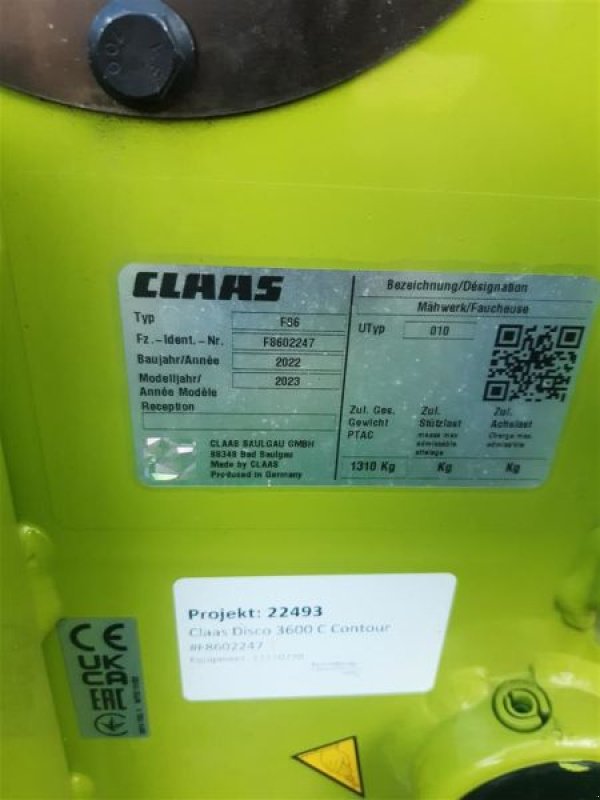Mähwerk от тип CLAAS MÄHWERK DISCO 3600 C CONTOUR, Vorführmaschine в Mockrehna (Снимка 8)