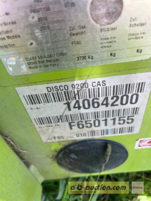 Mähwerk des Typs CLAAS SCHEIBENMÄHWERK DISCO 9200 CAS, Gebrauchtmaschine in Grimma (Bild 4)