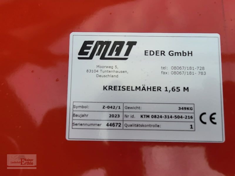 Mähwerk des Typs EMAT 165, Gebrauchtmaschine in Erbach / Ulm (Bild 7)