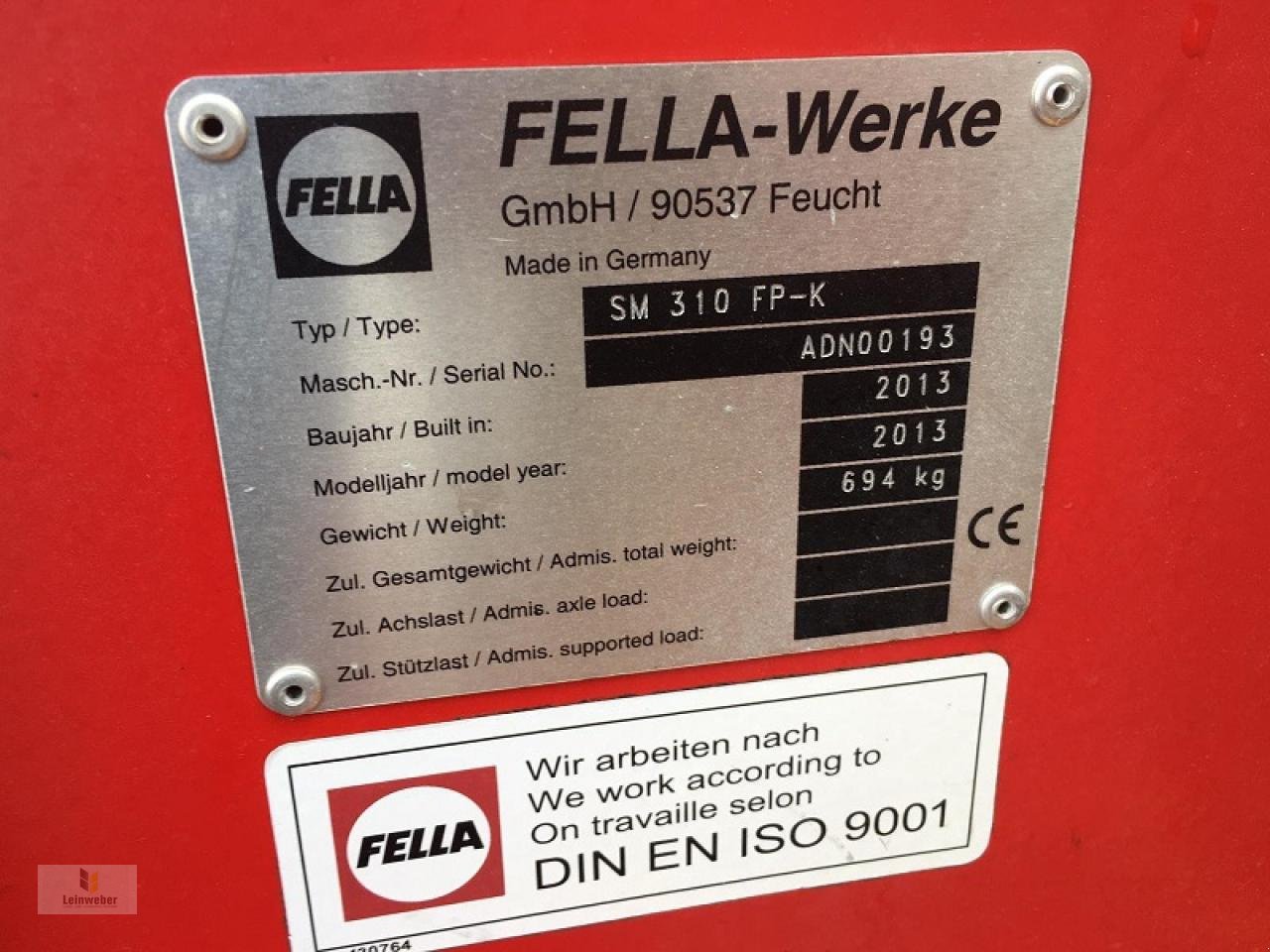 Mähwerk typu Fella SM 310 FP - K, Gebrauchtmaschine v Neuhof - Dorfborn (Obrázek 7)
