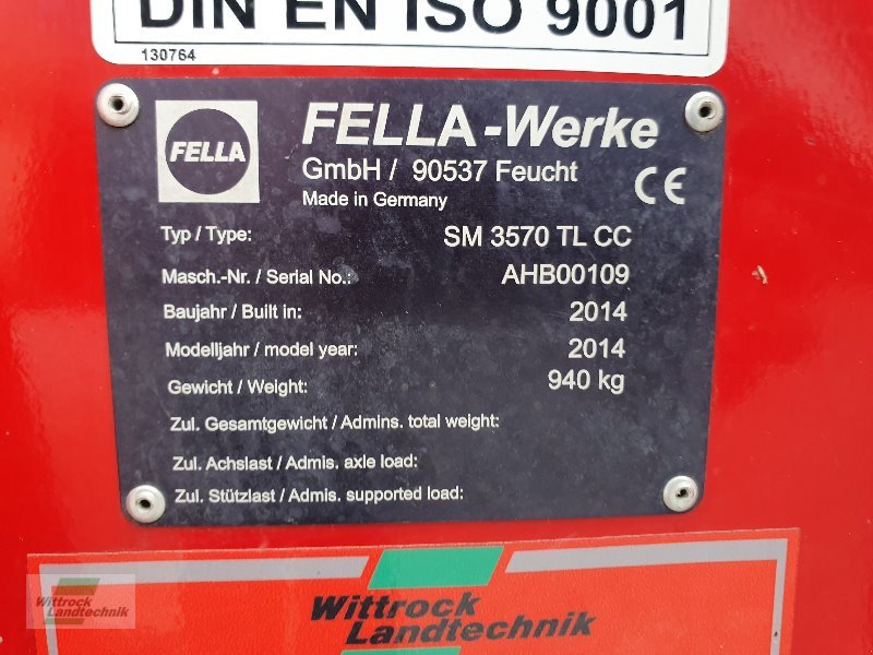 Mähwerk типа Fella SN 3570 TL CC, Gebrauchtmaschine в Rhede / Brual (Фотография 3)