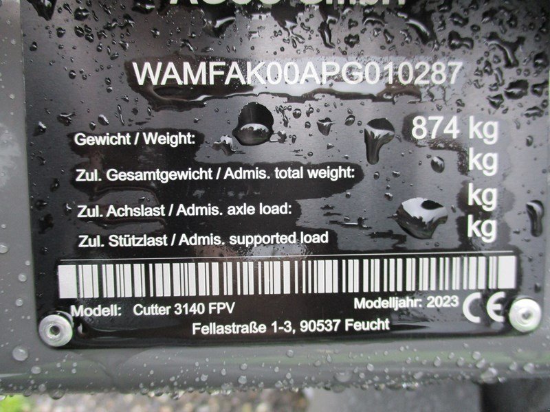 Mähwerk типа Fendt Cutter 3140 FPV, Neumaschine в Grosswangen (Фотография 10)