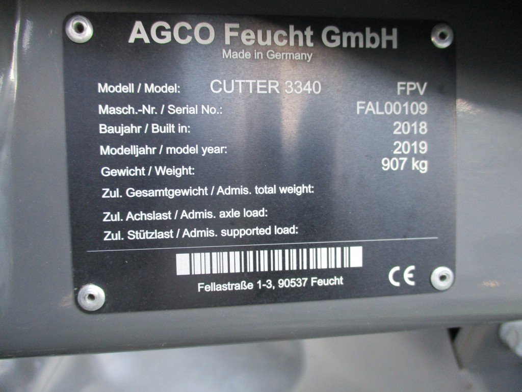 Mähwerk типа Fendt Cutter 3340 FPV, Gebrauchtmaschine в Grosswangen (Фотография 5)