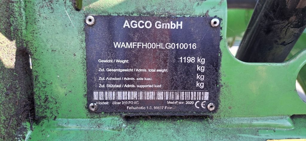 Mähwerk Türe ait Fendt SLICER 310/SLICER9314, Gebrauchtmaschine içinde SYLVAINS LES MOULINS (resim 7)