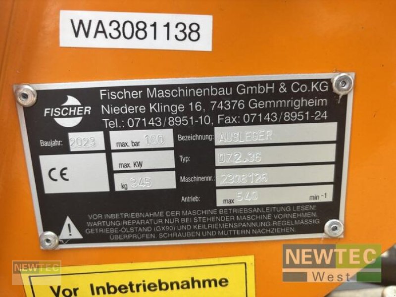 Mähwerk типа Fischer AUSLEGER DZ 2.36, Vorführmaschine в Peine (Фотография 5)