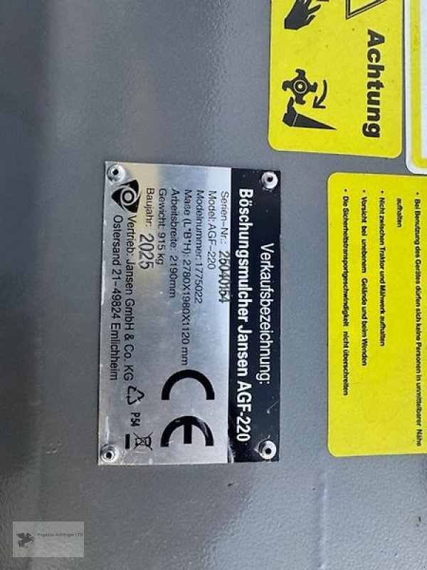 Mähwerk tip Jansen AGF-220 Böschungsmulcher Mähwerk Vorführgerät BJ 2025, Neumaschine in Gevelsberg (Poză 6)