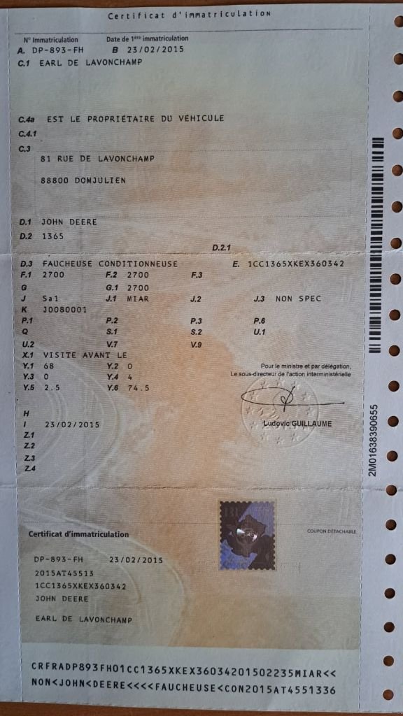 Mähwerk des Typs John Deere 1365, Gebrauchtmaschine in MANDRES-SUR-VAIR (Bild 10)
