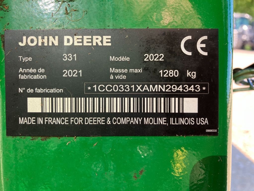Mähwerk del tipo John Deere 331, Gebrauchtmaschine In VIRECOURT (Immagine 7)