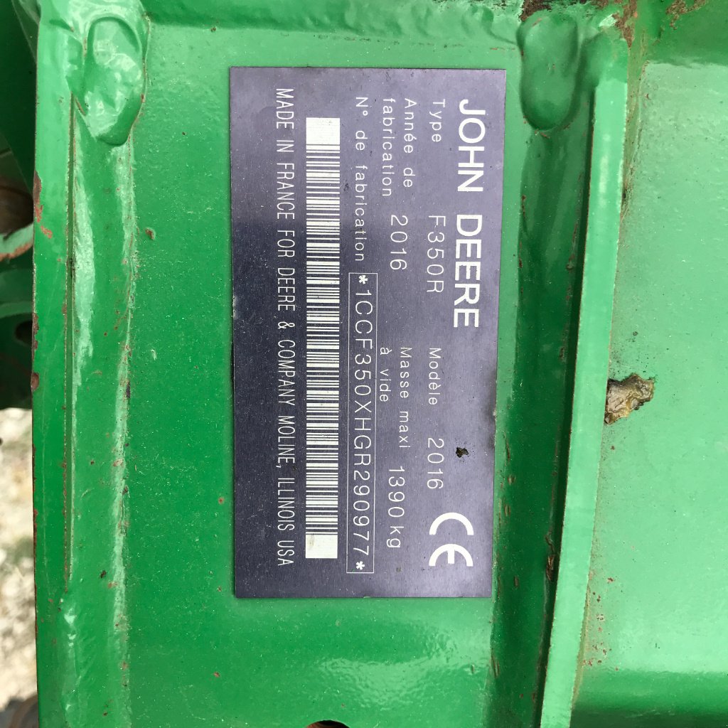 Mähwerk типа John Deere F 350 R, Gebrauchtmaschine в MORLHON LE HAUT (Фотография 11)