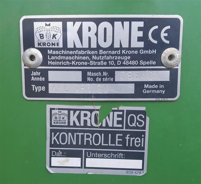 Mähwerk типа Krone AFL 283 CV, Gebrauchtmaschine в Horsens (Фотография 10)