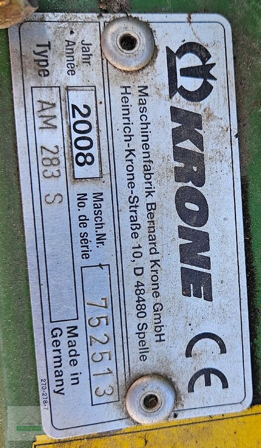 Mähwerk типа Krone AM 283 S, Gebrauchtmaschine в St. Michael (Фотография 5)