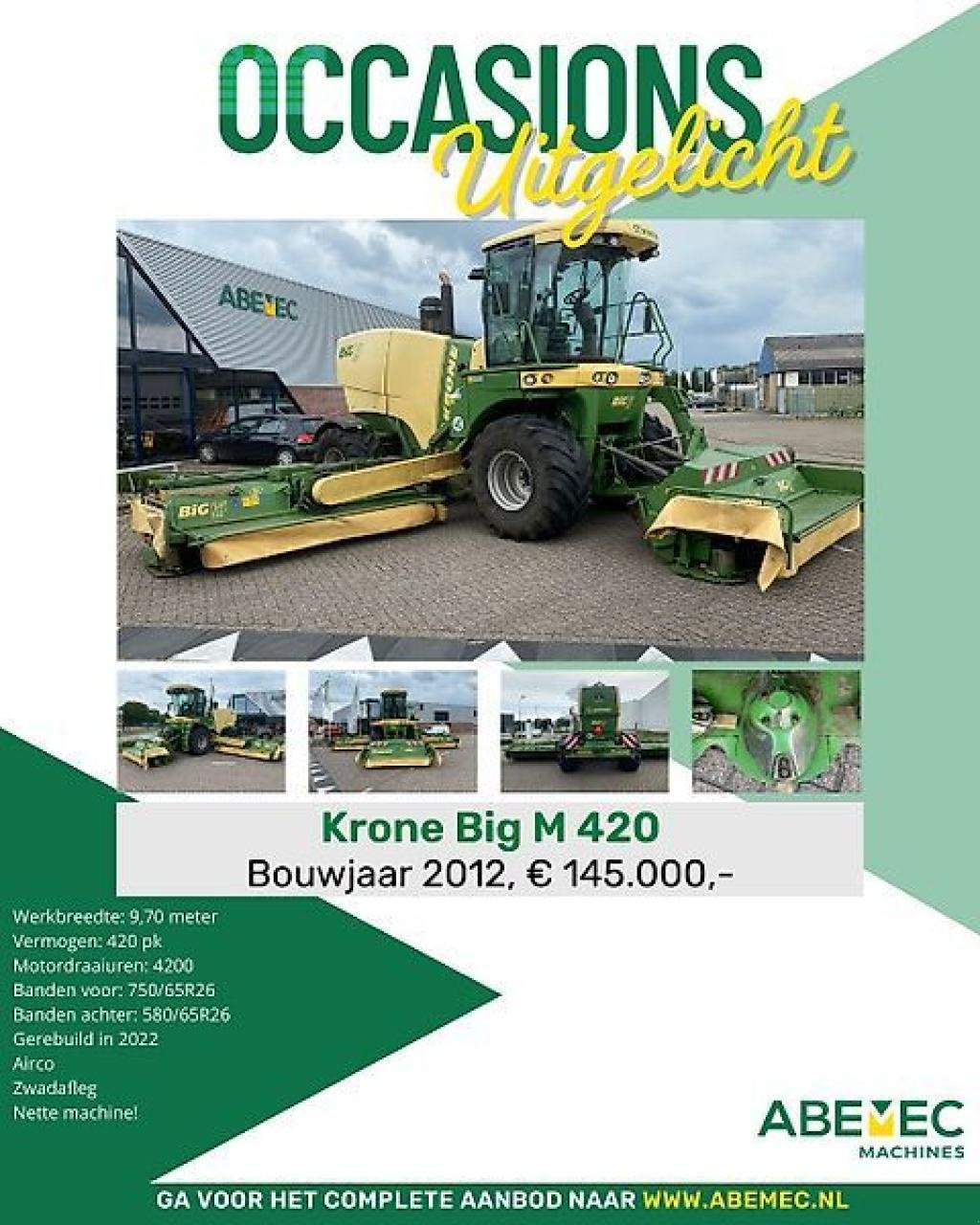 Mähwerk za tip Krone big m 420, Gebrauchtmaschine u gg VEGHEL (Slika 8)
