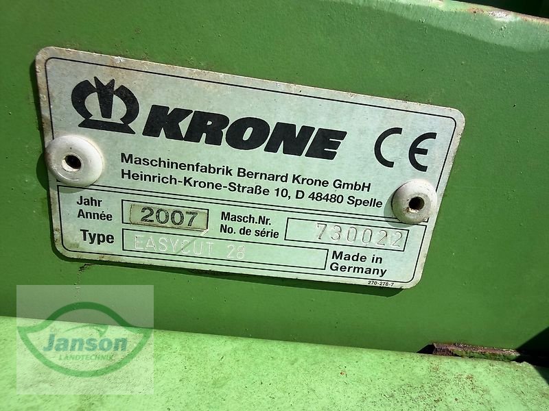Mähwerk του τύπου Krone Easy Cut 28, Gebrauchtmaschine σε Diemelsee (Φωτογραφία 2)