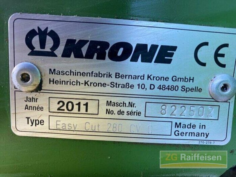 Mähwerk типа Krone Easy Cut 280 CV, Gebrauchtmaschine в Weil am Rhein-Haltingen (Фотография 2)