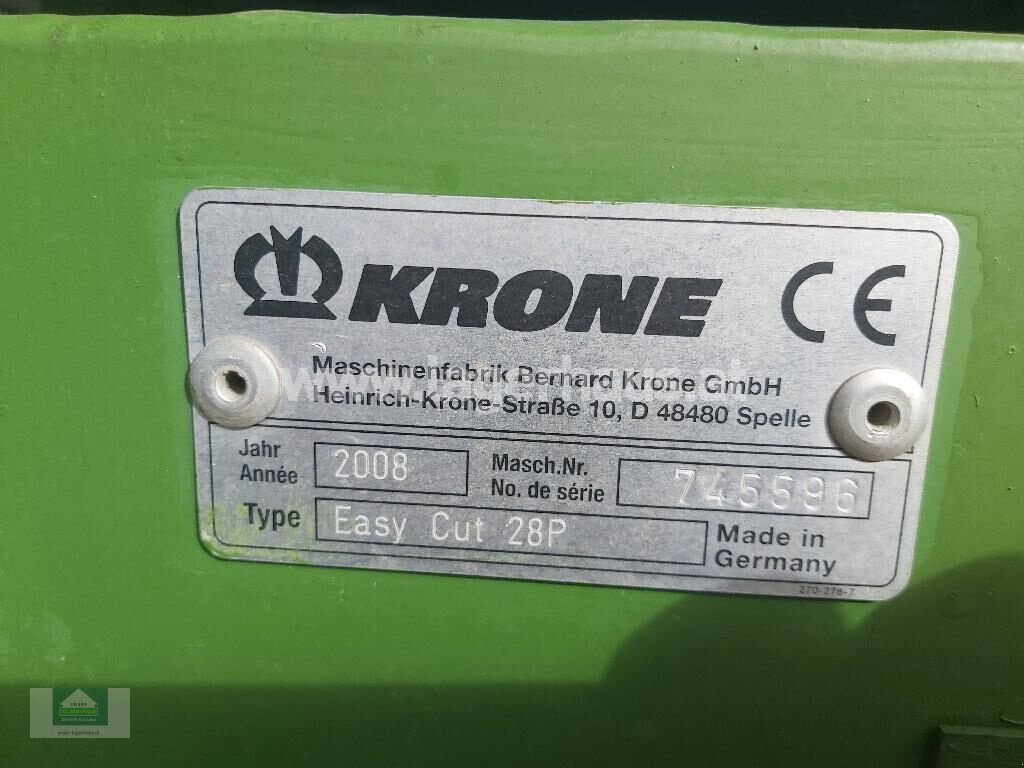 Mähwerk типа Krone EASY CUT 280 F, Gebrauchtmaschine в Klagenfurt (Фотография 4)