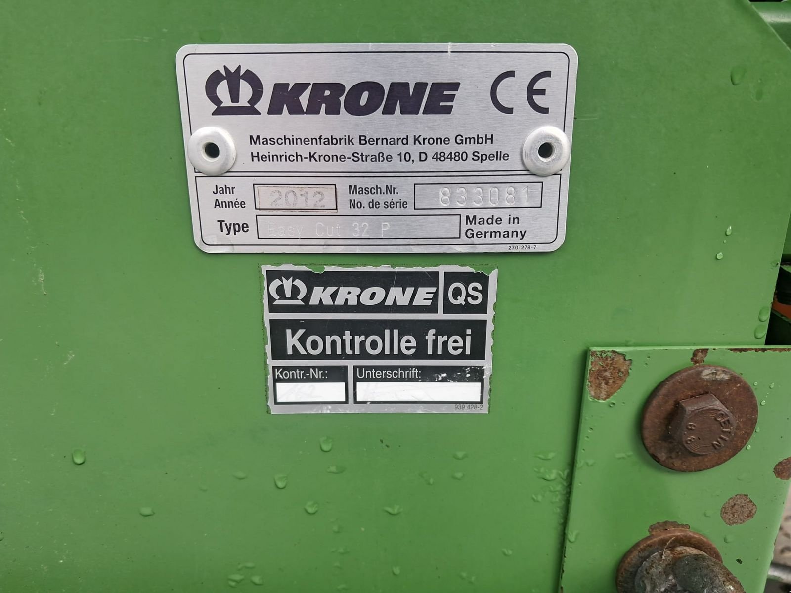 Mähwerk typu Krone Easy Cut 32 P, Gebrauchtmaschine w Grund (Zdjęcie 2)