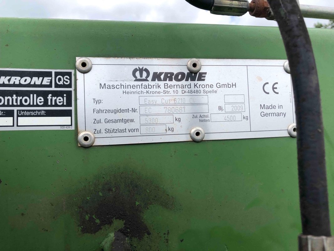 Mähwerk typu Krone Easy Cut 6210 CV, Gebrauchtmaschine v Ebersbach (Obrázek 5)