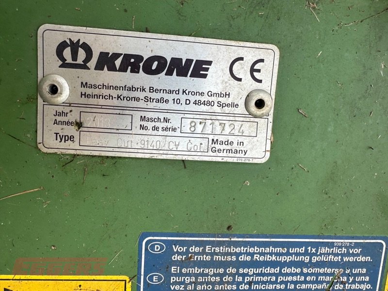 Mähwerk del tipo Krone Easy Cut 9140 CV, Gebrauchtmaschine en Suhlendorf (Imagen 11)
