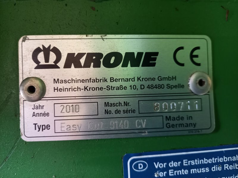 Mähwerk des Typs Krone Easy Cut 9140 CV, Gebrauchtmaschine in Illmensee (Bild 1)