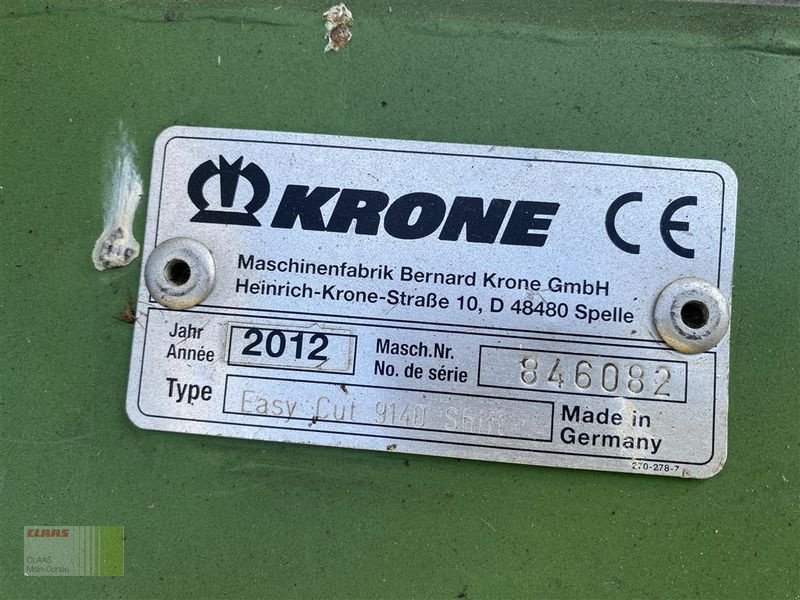 Mähwerk typu Krone EASY CUT 9140 SHIFT, Gebrauchtmaschine v Vohburg (Obrázok 11)