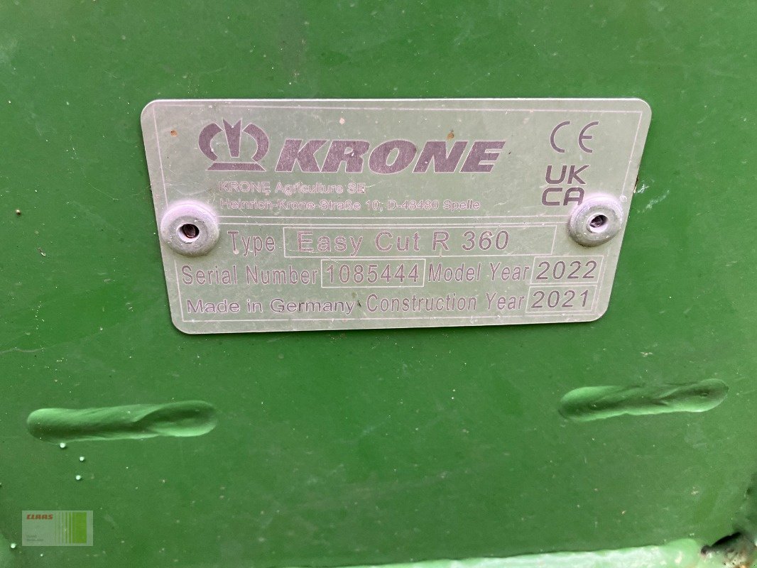 Mähwerk typu Krone Easy Cut R 360, Gebrauchtmaschine v Weddingstedt (Obrázek 11)