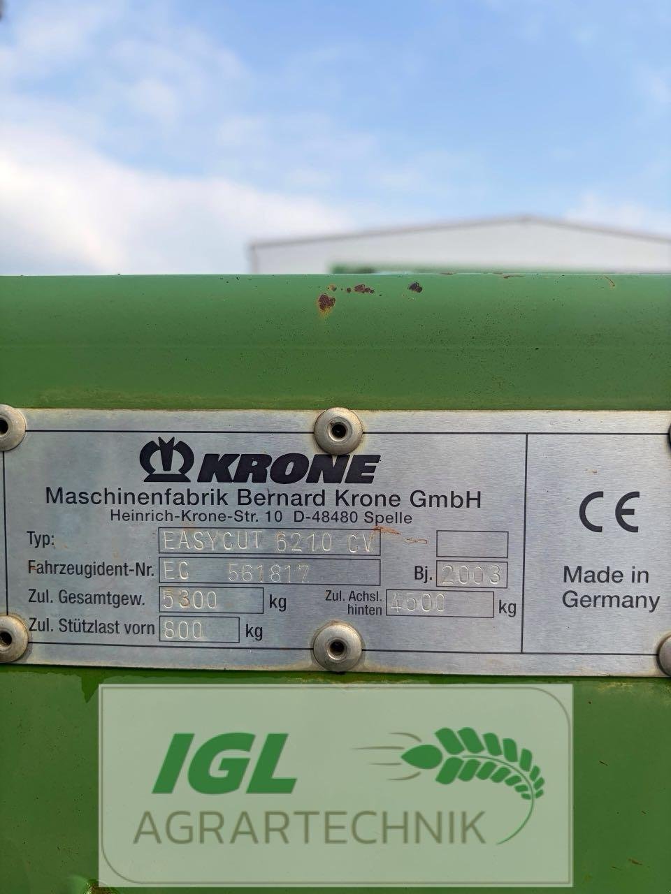 Mähwerk типа Krone EasyCut 6210 CV, Gebrauchtmaschine в Nabburg (Фотография 10)