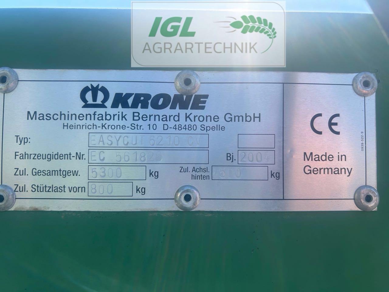 Mähwerk vrste Krone EasyCut 6210 CV, Gebrauchtmaschine v Nabburg (Slika 5)
